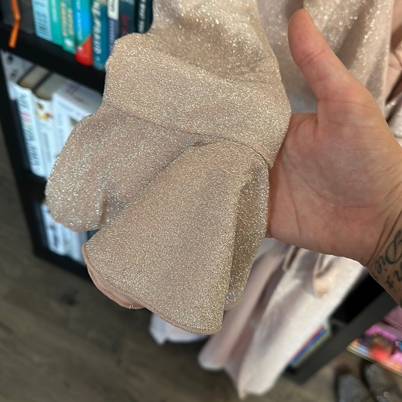 NWT Free People Pink Sparkle Maxi Wrap Dress - Picture 17 of 17